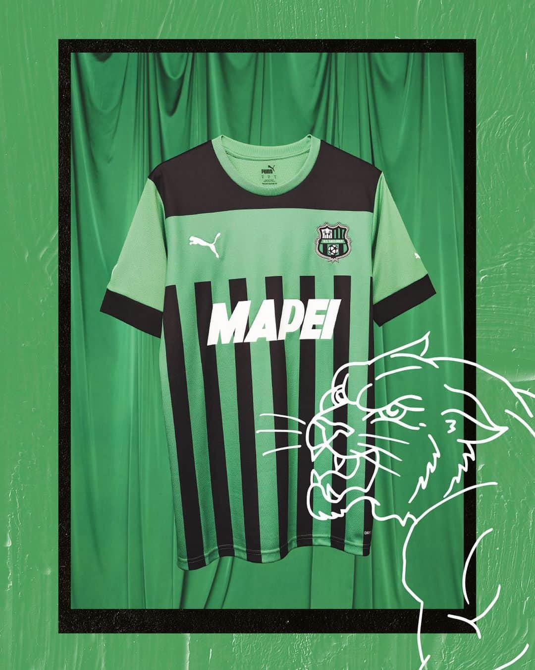 USサッスオーロ・カルチョのインスタグラム：「Our new @pumafootball Home Jersey is available now ⤵️  www.store.sassuolocalcio.it 🛒  #ForzaSasol 🖤💚」