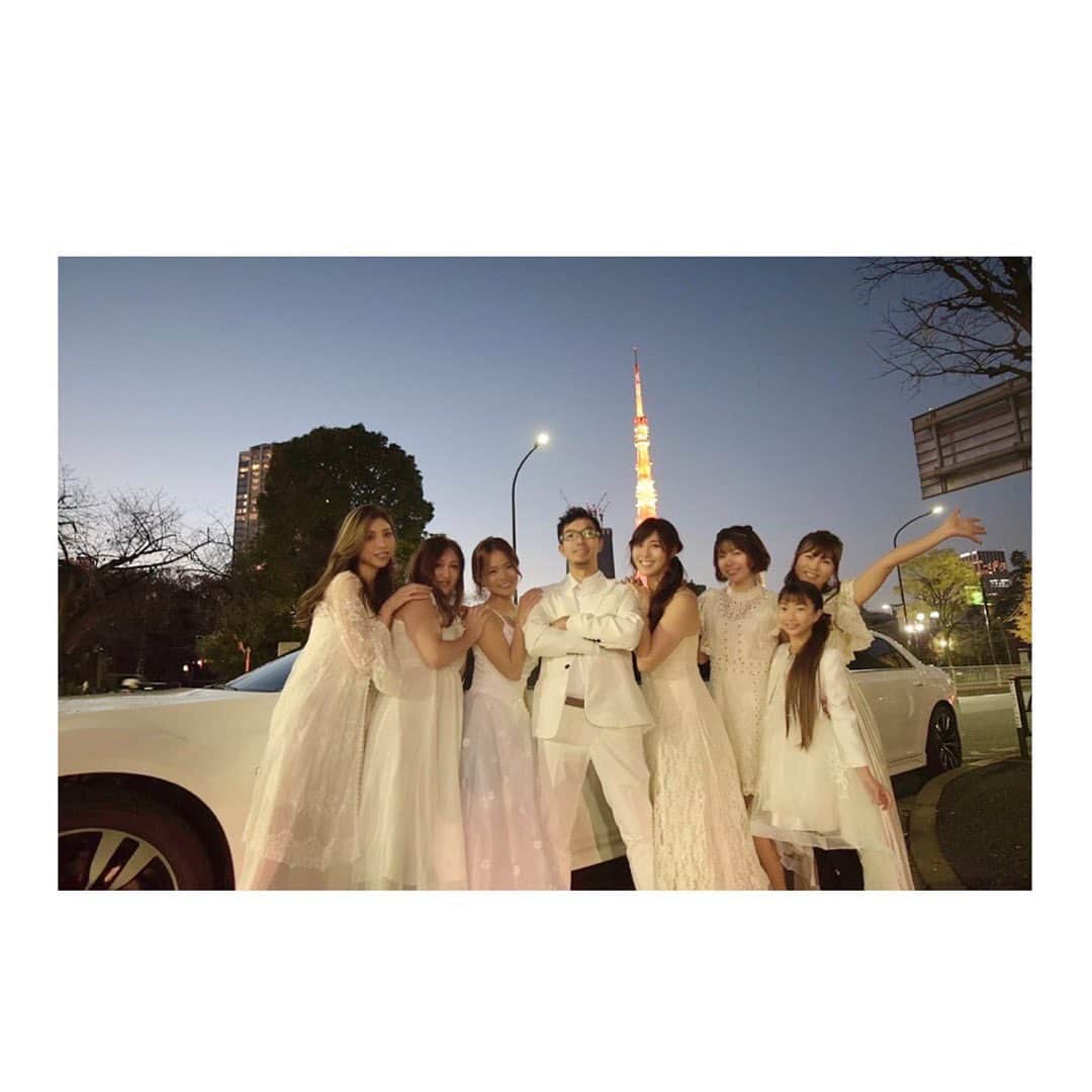 髙田知里のインスタグラム：「#ホワイトパーティー東京 #映えスポット #おそろいコーデ #ヘアケア#東京タワー夜景」