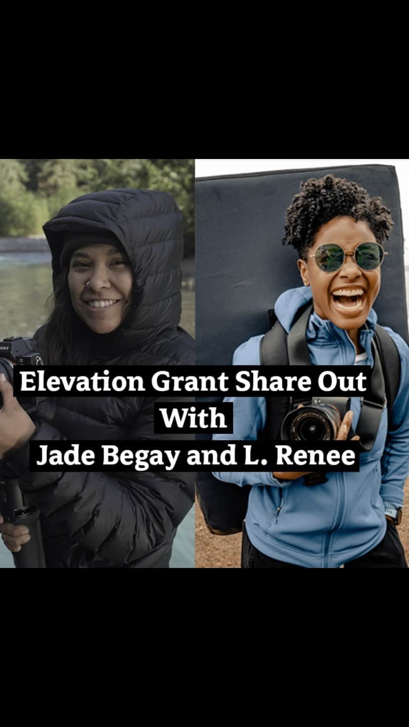 のインスタグラム：「Jade Begay and L. Renee Blount sit down (via zoom) to talk through Jade's grant project, what it takes to tell a story of this size, and the process of combining her passions for videography and climate justice. Learn more about Elevation Grant recipient Jade Begay and the project she created.」