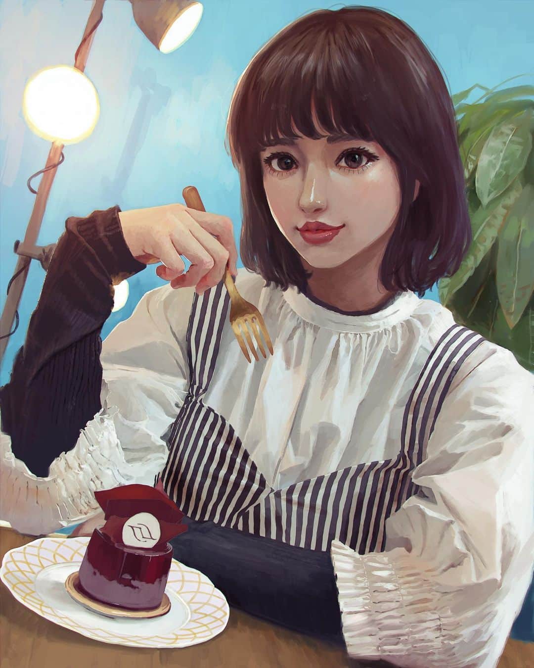 時田麻衣のインスタグラム：「リベルターブルのチョコレートと黒トリュフを使った贅沢なケーキ🍫 とてもおいしかったです！  #libertable  #luxe  #ケーキ  #スイーツ  #バーチャルタレント  #時田麻衣」