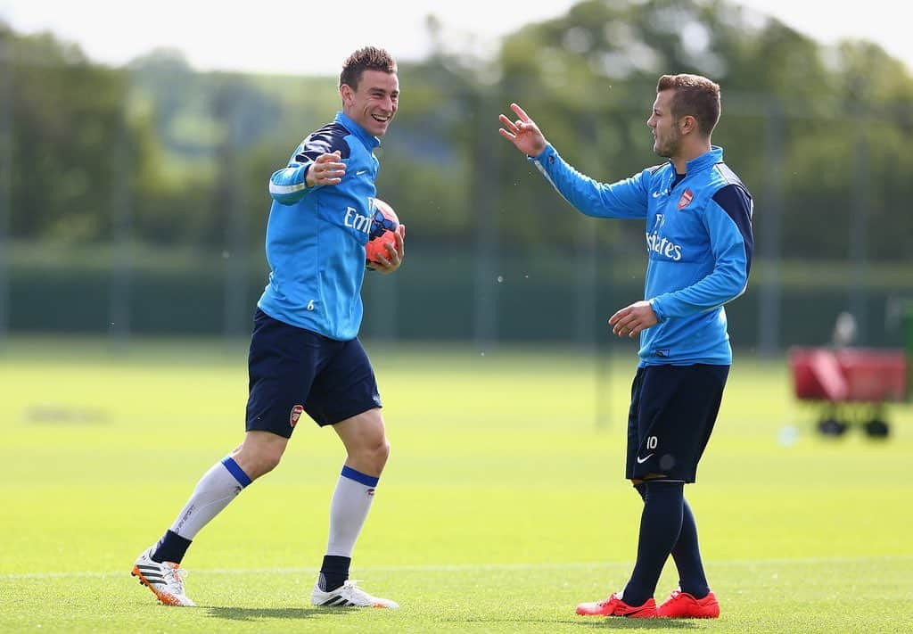 ローラン・コシールニーのインスタグラム：「Dear Jack,  Thanks for all the moment, we have shared together. Incredible player and beautiful person. It was a pleasure to play with you, so many good memories. I wish you all the best for the future. Once a gunner always a gunner.   @jackwilshere」