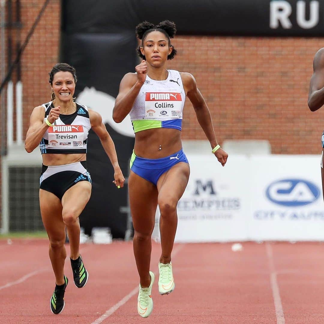 Shania COLLINSのインスタグラム：「Watched them roll dice & bet on everyone but me! 🃏  Photo dump from this past weekend 📸 @murpheyclassic was everything I needed it to be. Thank you @americantrackleague for having me 🙏🏽  PB's in the 100, 200 AND 400 this year baby 🤪」