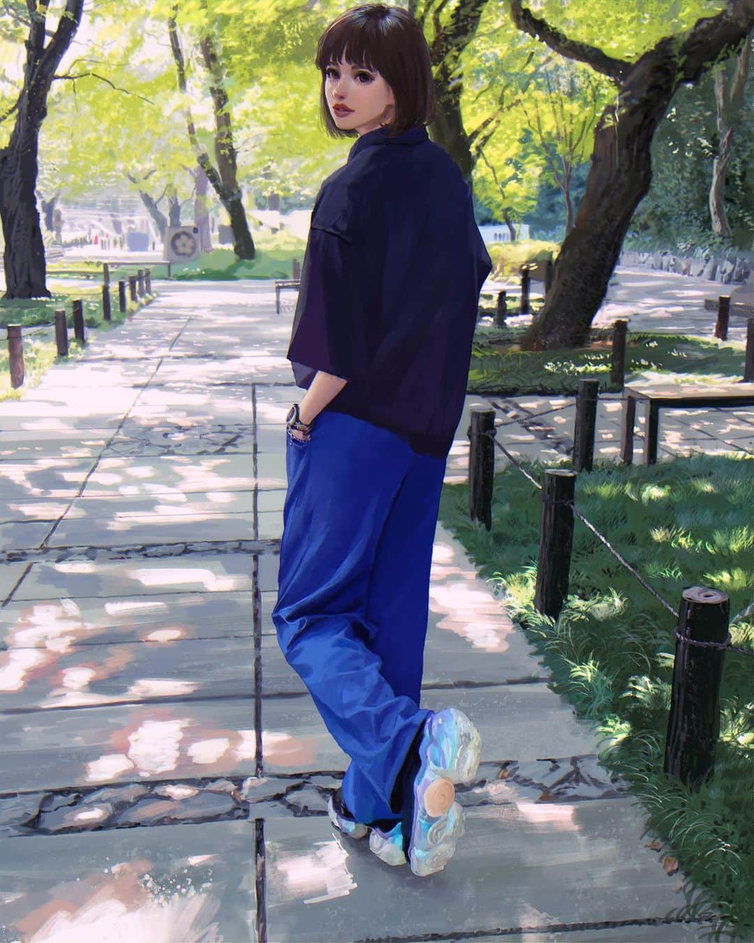時田麻衣のインスタグラム：「浮いてるみたいな履き心地☁️  #grounds  #sneaker  #スニーカー  #バーチャルタレント  #時田麻衣」