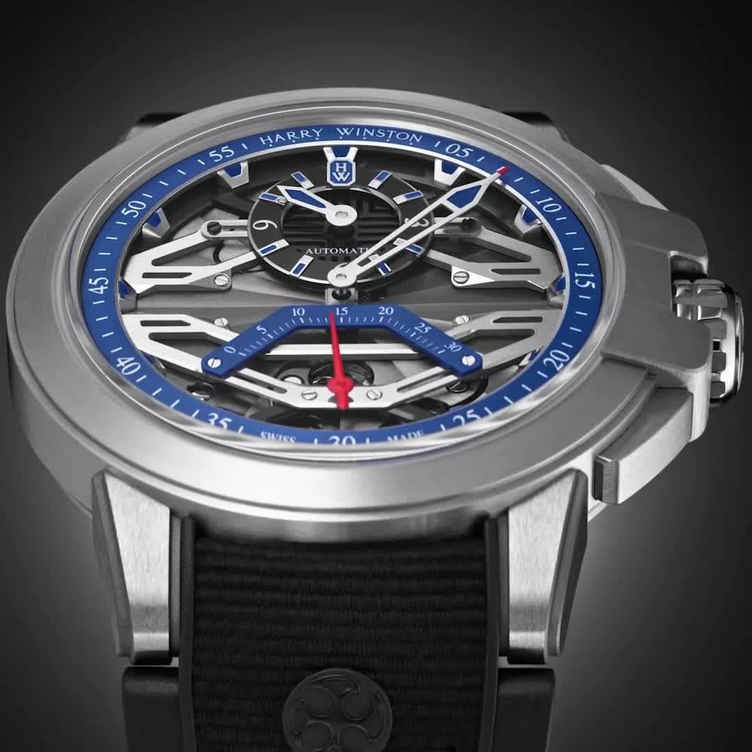 ハリー・ウィンストンのインスタグラム：「A modern interpretation of the regulator clock, Project Z15 is endowed with unparalleled audacity and sportsmanship. Find your #HWOcean watch by clicking the link in bio.」