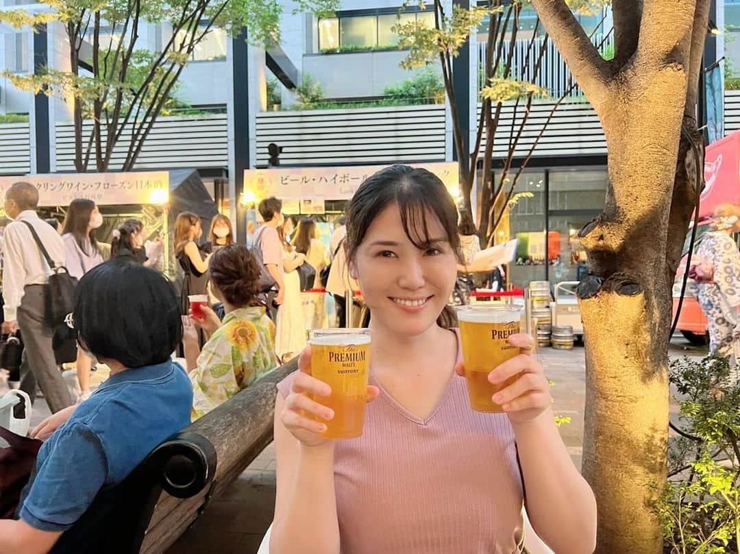 北内みさとのインスタグラム：「🍻  #大手町縁日 #夏休み #お祭り #🍻 #お土産 #スーパーボールすくい」