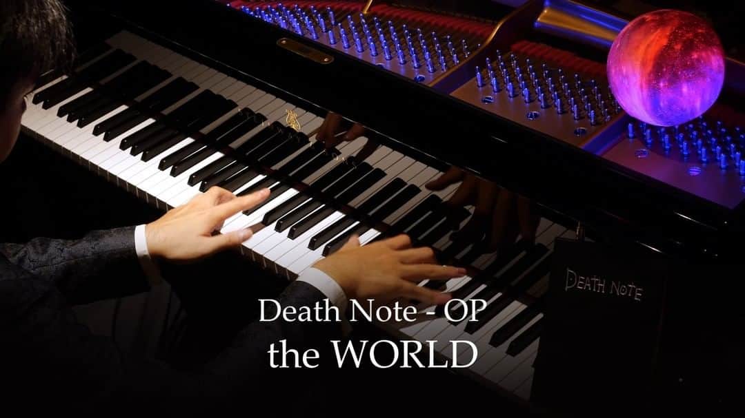 Animenz（アニメンズ）のインスタグラム：「It's finally time for one of the most legendary anime opening themes of all times:  「the WORLD」 from Death Note! Featuring crazily fast jumps and an even more crazy piano solo part during the bridge! Basically going full throttle on the piano from start to finish!  With that said, I am curious whether I should try to write a name in the Death Note... you know, just to test it out. 😈 You can watch the full version on my YouTube Channel now!  #deathnote #theworld #nightmare」