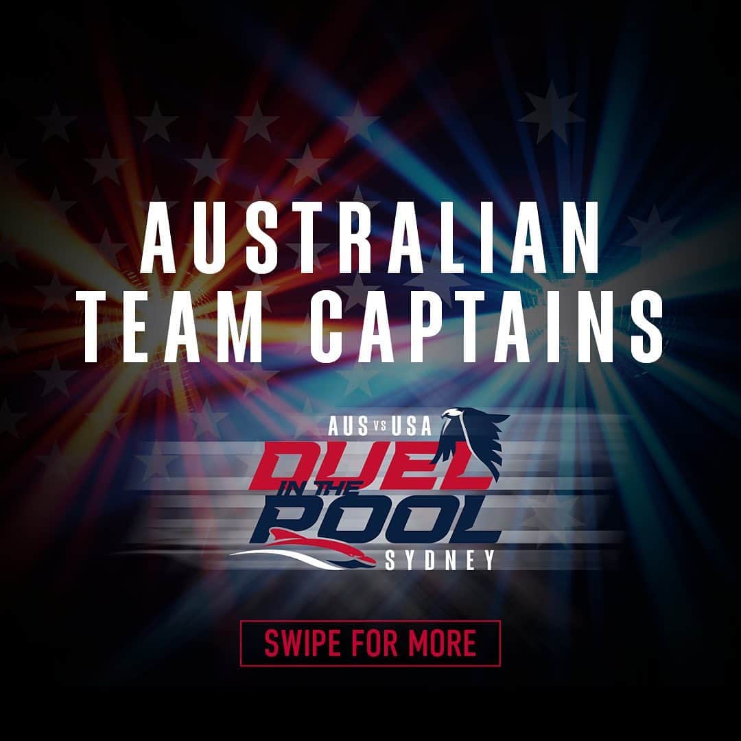 グラント・ハケットのインスタグラム：「Honoured to be named @dolphinsaus co-captain with @leisel_jones for the upcoming Duel in the Pool. A great friendship and rivalry with the @usaswimming team. Can’t wait to see all of the action from some of our best athletes🏆 🏊‍♀️ 🏊‍♂️ 🇦🇺 vs 🇺🇸  #swimming #winning #rivals」
