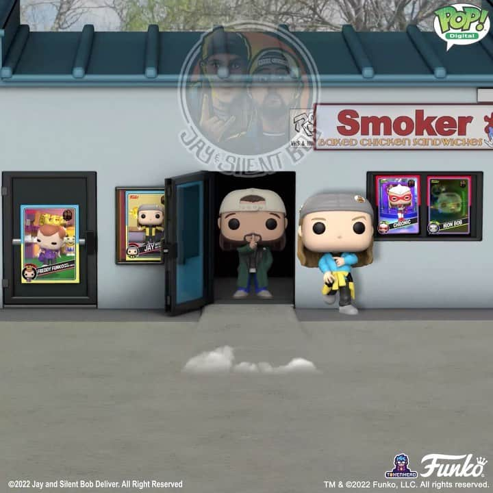 ケヴィン・スミスのインスタグラム：「Jay and Silent Bob x Funko Series 1 Digital Pop!™ coming soon to Droppp! Head to digital.funko.com for more details! #Funko #FunkoDigitalPop @droppp.io @wax.nft @tokenheadio @thatkevinsmith @jaymewes」