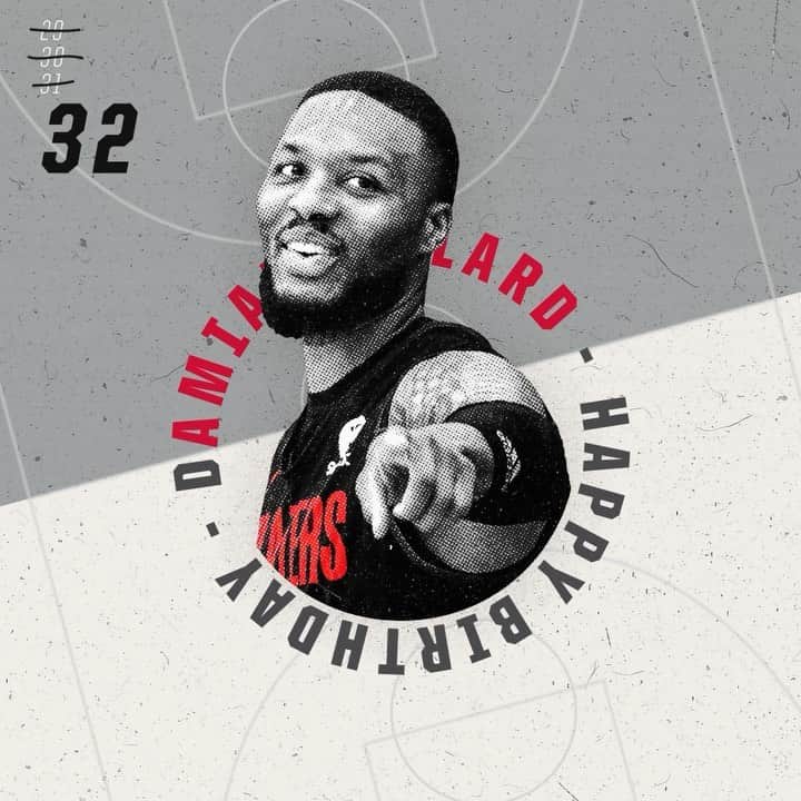 ポートランド・トレイルブレイザーズのインスタグラム：「Double tap to wish @damianlillard a happy birthday! 🎉」