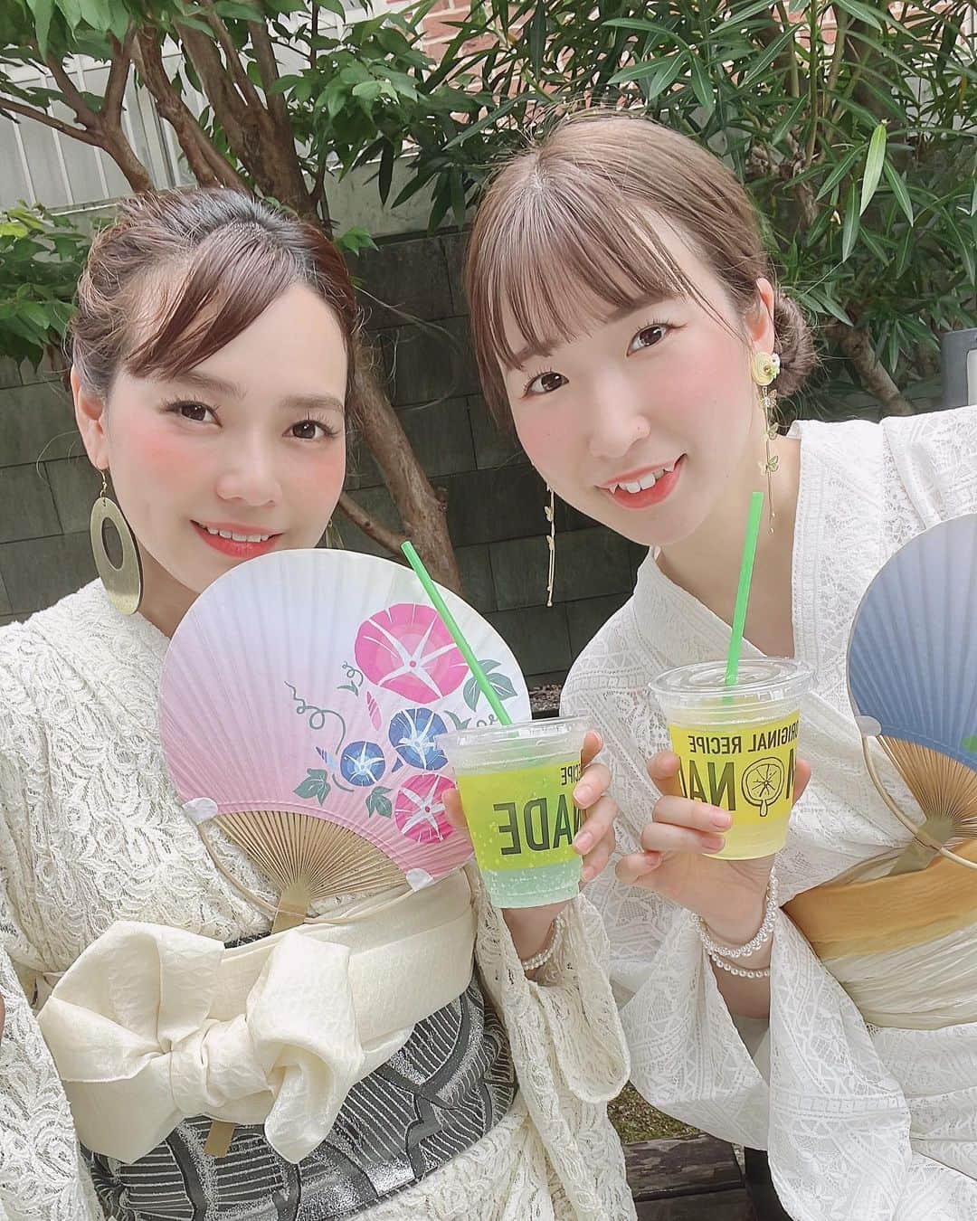 のインスタグラム：「なっちゃんとデート #浴衣 #川越 #れもにか #きものサロンポルポ #リンクコーデ」