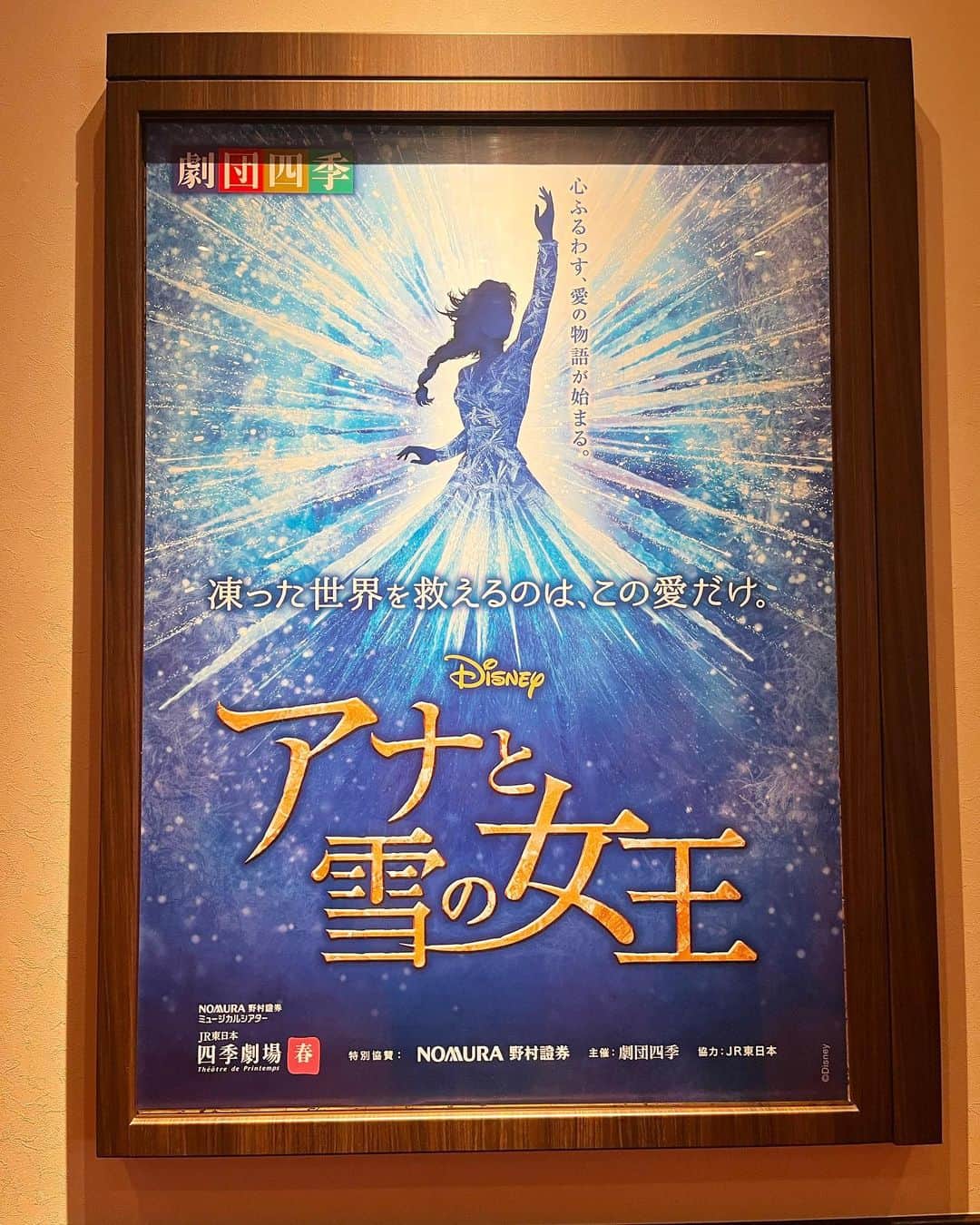 上田純樹のインスタグラム：「劇団四季『アナと雪の女王』を東京に観に行きました。圧巻。涙が止まらなかった。  夢をありがとうございました。  『リトルマーメイド』 『アナと雪の女王』と来たので次は『アラジン』『ライオンキング』辺りを狙います。  #劇団四季 #アナと雪の女王  #アナ雪 #アナ #三平果歩 さん #エルサ #岡本瑞恵 さん #泣きじゃくり #スヴェン #赤井涼之助 さん #完全なトナカイ」