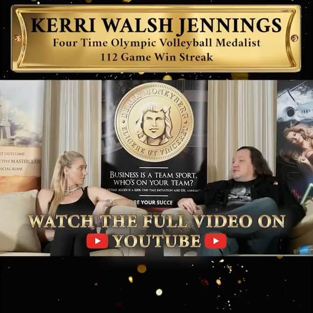 ケリー・ウォルシュ・ジェニングスのインスタグラム：「It’s so fun sitting with high performing humans in every field. @derekmoneyberg is no exception! Check it out! 👇   Repost from @derekmoneyberg • Kerri Walsh Jennings is the most dominant, most winningest female Volleyball player to ever walk the face of the earth. @kerrileewalsh  She is a 4-time Olympic medalist. Three gold, and one bronze (she isn’t happy about the bronze).  At one point she won 112 matches in a row against the other professionals in her field (It's not a typo, look it up)  That’s the most impressive win streak I have ever heard of.  She was kind enough to come sit down with me and the mastermind network to chat about SUCCESS.  The discussion was so enlightening to all of us, that I uploaded this exclusive clip to YouTube.  You want to watch it if you're serious. Leave a smart comment when you do.  ---- 🏆 Coaching 10,000+ Elite Clients 📩 DM me "WEALTH" to learn more and earn more 🏆💰🤔 👉🏻 ⁣⁣⁣⁣⁣⁣⁣⁣⁣⁣⁣⁣⁣⁣⁣⁣⁣⁣⁣ Follow me, @derekmoneyberg! ---- ⁣⁣⁣⁣⁣⁣⁣. . #entrepreneur #success #motivation #motivationalquotes #hustle #grind #hardwork #motivationmonday #entrepreneur #entrepreneurquotes #entrepreneurship #workhard #dedication #dedicated #business #riseandgrind #leadership #quotes #passion #successquotes #mindset #entrepreneurs #grindmode #hustling #hustlehard #proudbutneversatisfied #putinwork #nodaysoff」