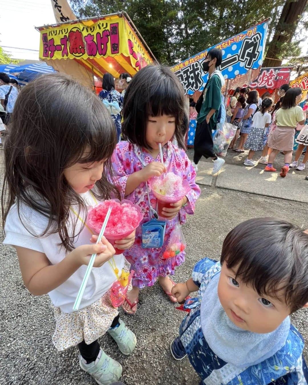 永里亜紗乃のインスタグラム：「夏満喫😊⁡ ⁡#厚木 #荻野神社 #祭り #子どものいる暮らし #甚平 #初めての祭り」