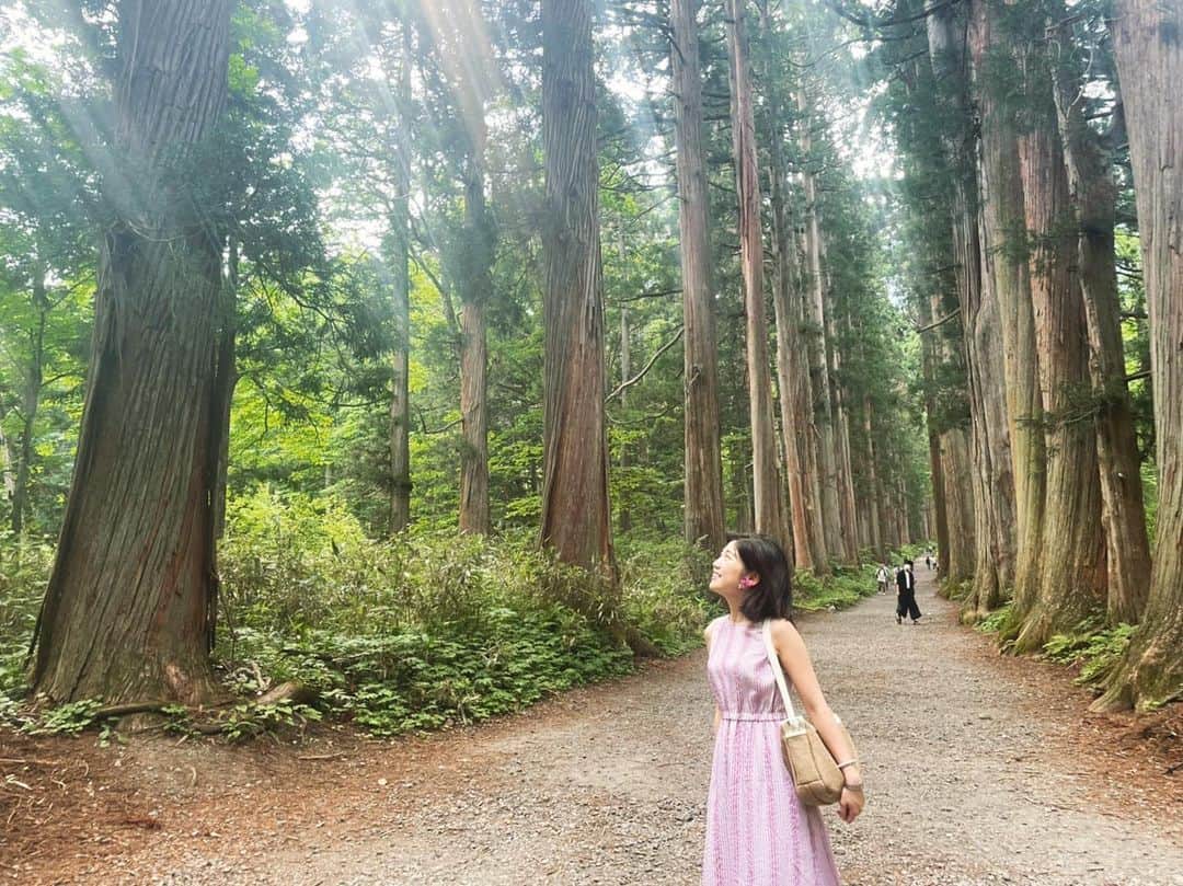 高橋幸のインスタグラム：「歩くだけで心洗われるような道でした😌🍃  #tb #naturewalk #長野観光 #神社巡り」