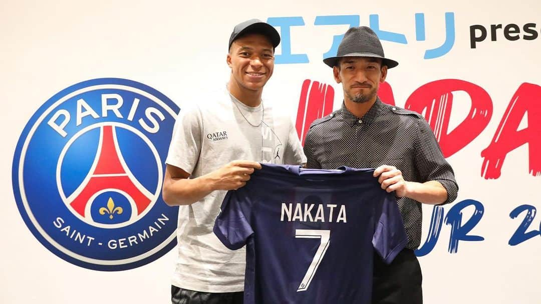 中田英寿のインスタグラム：「@psg @k.mbappe  #PSG #ParisSaintGermain #Mbappe #hidetoshinakata #中田英寿」