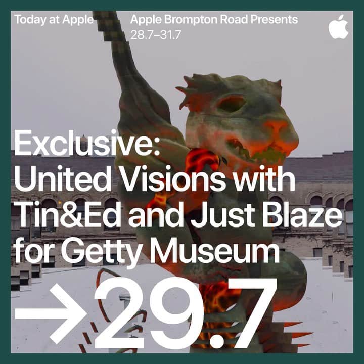 ジャスト・ブレイズのインスタグラム：「London! I’m finally back next week!!   I’m beyond honored to have contributed to an amazing William Blake inspired Augmented Reality experience in collaboration with @TinAndEd for @GettyMuseum in celebration of the new @Apple store on Brompton Road in Knightsbridge!   @TinAndEd,  @GettyMuseum, and I will be doing a panel where we discuss the experience, our collaboration,  and how it all went down.  Rumor has it I might also play a few tunes while I’m there..   If you're in the London area, sign up at  http://apple.co/united-visions. Link also in bio!」
