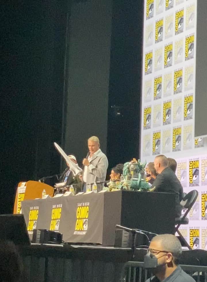ドルフ・ラングレンのインスタグラム：「I should’ve known…They made me say this line again - last time was as ‘He-man’ in the 80’s.  Celebrated Masters of the Universe 40th B-day at San Diego Comicon. Thanks, Mattel! 🎂」