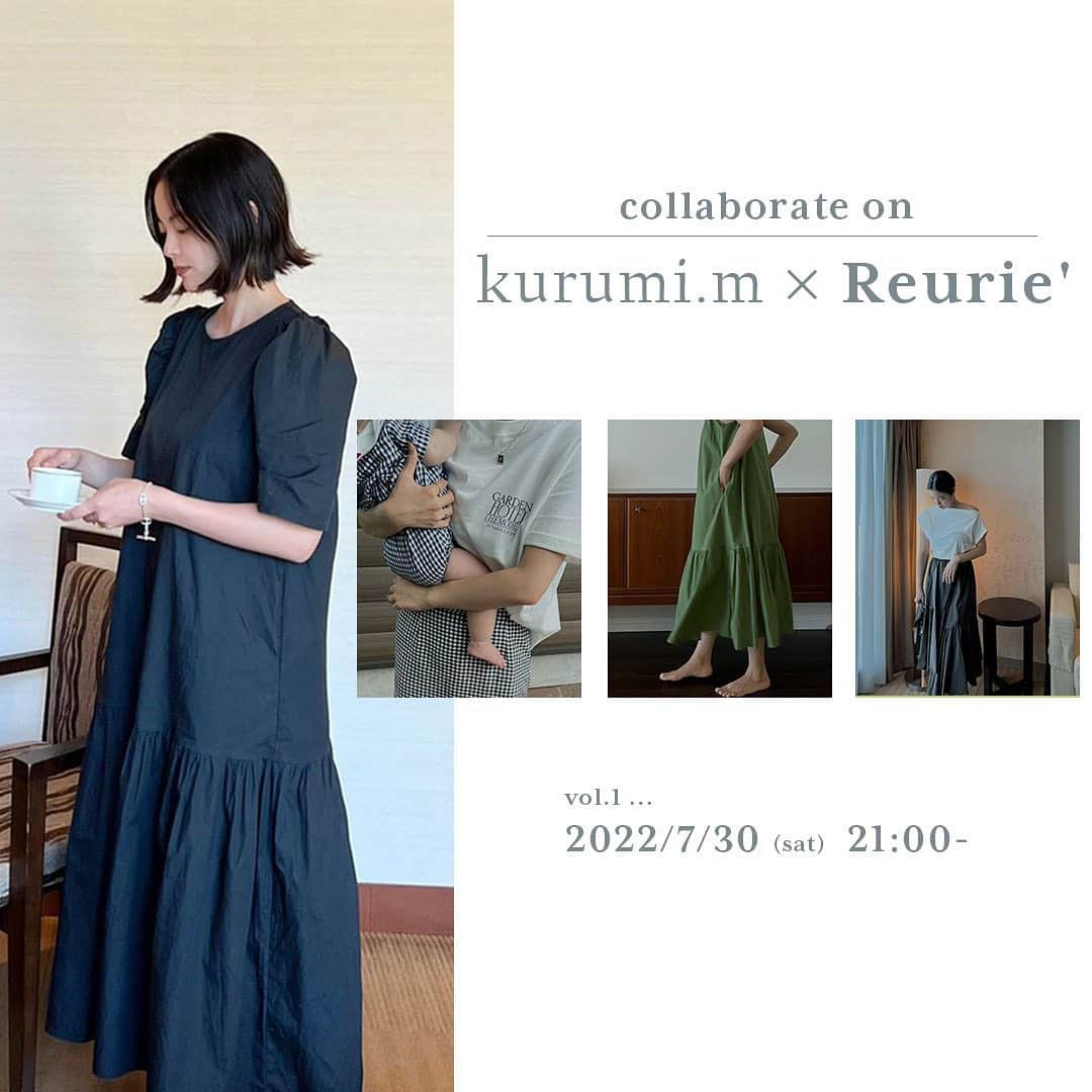 のインスタグラム：「【お知らせ】 この度 @reurie_official とのコラボアイテムを販売させて頂くことになりました🤍 第一弾は今月末の30日(sat)21:00〜販売開始です  (本日Reurie'のサイトにコラボ商品ページがアップされましたのでぜひご覧いただけると嬉しいです☺️今回は夏〜秋口まで着回ししやすく、動きやすく涼しいアイテムを数点セレクトしました🙌🏻)  今後は私がセレクトさせていただいたお洋服を毎月1回程度を目安にReurie'のサイトにて販売させていただく予定です😌 来春はオリジナルアイテムも企画中ですのでそちらも楽しみにお待ちいただけると嬉しいです...✨  #レウリィ#reurie#reurie_official」