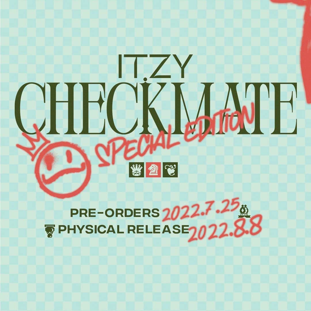 ITZYさんのインスタグラム写真 - (ITZYInstagram)「ITZY <CHECKMATE> SPECIAL EDITION  👑 PRE-ORDERS : 2022.7.25 MON 11AM 👑 PHYSICAL RELEASE : 2022.8.8 MON  🎧 http://kko.to/emoT9MXmL 🎥 https://youtu.be/Hbb5GPxXF1w  #ITZY #MIDZY #ITZY_CHECKMATE #ITZY_SNEAKERS #SneakersChallenge」7月22日 18時00分 - itzy.all.in.us