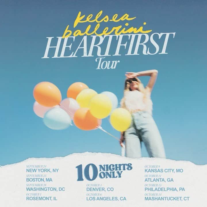 Kelsea Balleriniのインスタグラム：「i’ve really missed you. let’s jump right back in together for these 10 special nights. 💛  get tickets at heartfirsttour.com」