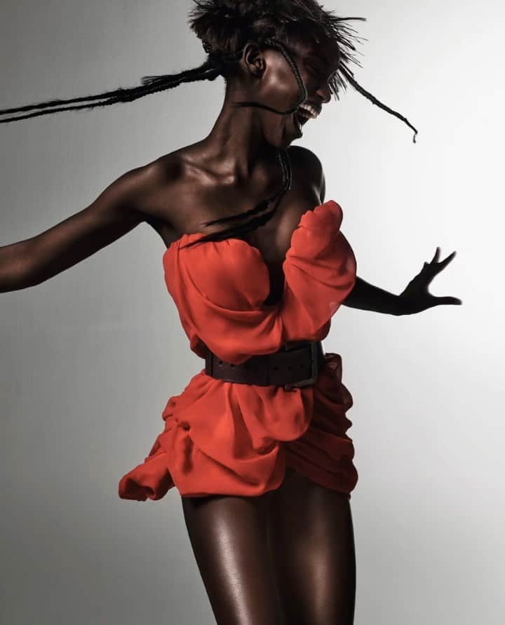 AnOther Magazineのインスタグラム：「Spinning into the weekend in @viviennewestwood ❤️‍🔥⁠ ⁠ The images featured here make up part of @craigmcdeanstudio and @katieshillingford’s magnetic cover story for AnOther Magazine's Spring/Summer 2022, which you can see in full at the link in our bio 📲⁠ ⁠ Photography by @craigmcdeanstudio⁠ Styling by @katieshillingford⁠ Creative direction by @marcascoli⁠ Model @dibaamaty⁠ Casting by @noah__shelley⁠ Hair by @eugenesouleiman⁠ Make-up by @lynseyalexander⁠ Manicure by @lorrainevgriffin ⁠ Set design by @andyhillmanstudio⁠ Fashion @viviennewestwood」