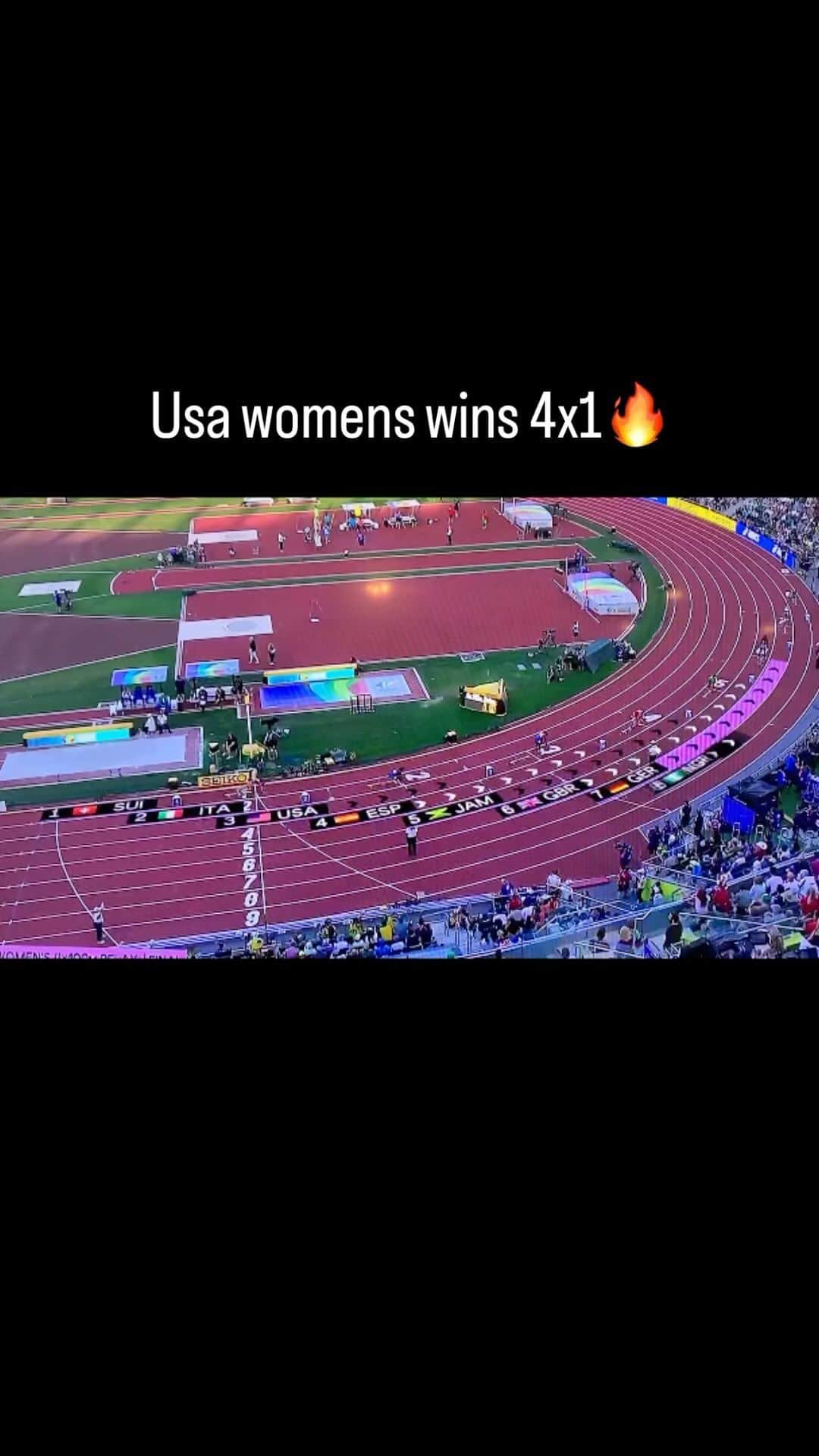 タイソン・ゲイのインスタグラム：「These ladies rolled out beautiful sticks. Congrats ladies 🇺🇸 Jamaicans closed hard great run. #trackanffield #4x1 #worldchamps #usatf」