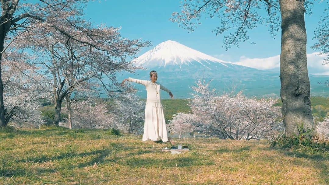 花井瑠美のインスタグラム：「富士山から始めた 感謝と祈りの"舞"  天と地のエネルギーとその空間のエネルギー、歌う声や奏でる音色に浸透し即興で表現する人💃🌏  不安や恐れからの"解放" "女性性"の解放 "本来のあなたがあなたらしく" みんなが癒しに繋がる浄化の舞です🌍💃🌈  屋久島でのご縁でタオライアーに出会い💞 タオライアーは、432ヘルツの自然の周波数であり、音楽療法の為に創られた楽器です✨  みんなで歌う奏でる方と即興リトリートセッションを沢山していきたいな💞 繋がりますよーに🕊🌏🧝‍♀️  YouTube始めました🌿 https://youtu.be/SgasYAEmV4g  #富士山#舞#大自然#地球と繋がる#生きとしいけるもの#超感覚#表現者  #soul#healer#artist#ヒーリング #432hz#シャーマニズム#リトリート#愛#歌う#奏でる#踊るように人生を」