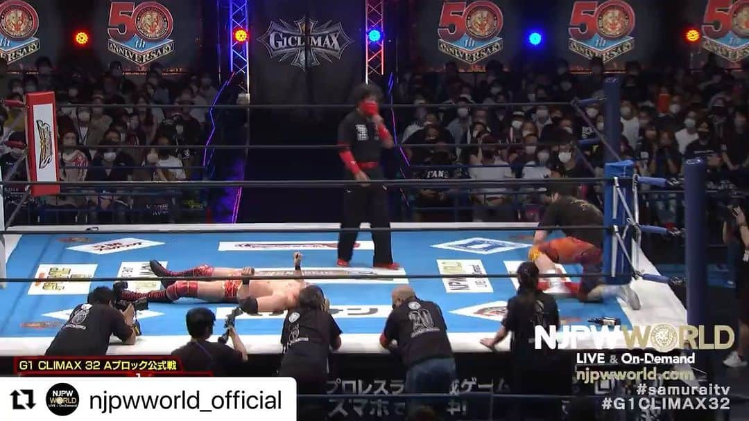 オカダ・カズチカのインスタグラム：「#Repost @njpwworld_official  ・・・ ／ #G1CLIMAX32 大田区大会🏆 ＼  「G1 CLIMAX 32」Aブロック公式戦‼️ CHAOS同門対決💥矢野が一気に畳み掛ける‼️ 果たして勝つのは⁉️  🆚 オカダ・カズチカ × 矢野通 📲 #njpwworld で配信中📡  👀視聴&登録⏩njpwworld.com  #newjapanprowrestling #njpw #njpwworld #新日本プロレス #プロレス #かっこいい #筋肉 #美ボディ #格闘技 #キングオブスポーツ #マッスル #japan #prowrestling #必殺技 #感動 #リング #東京 #大田区体育館」