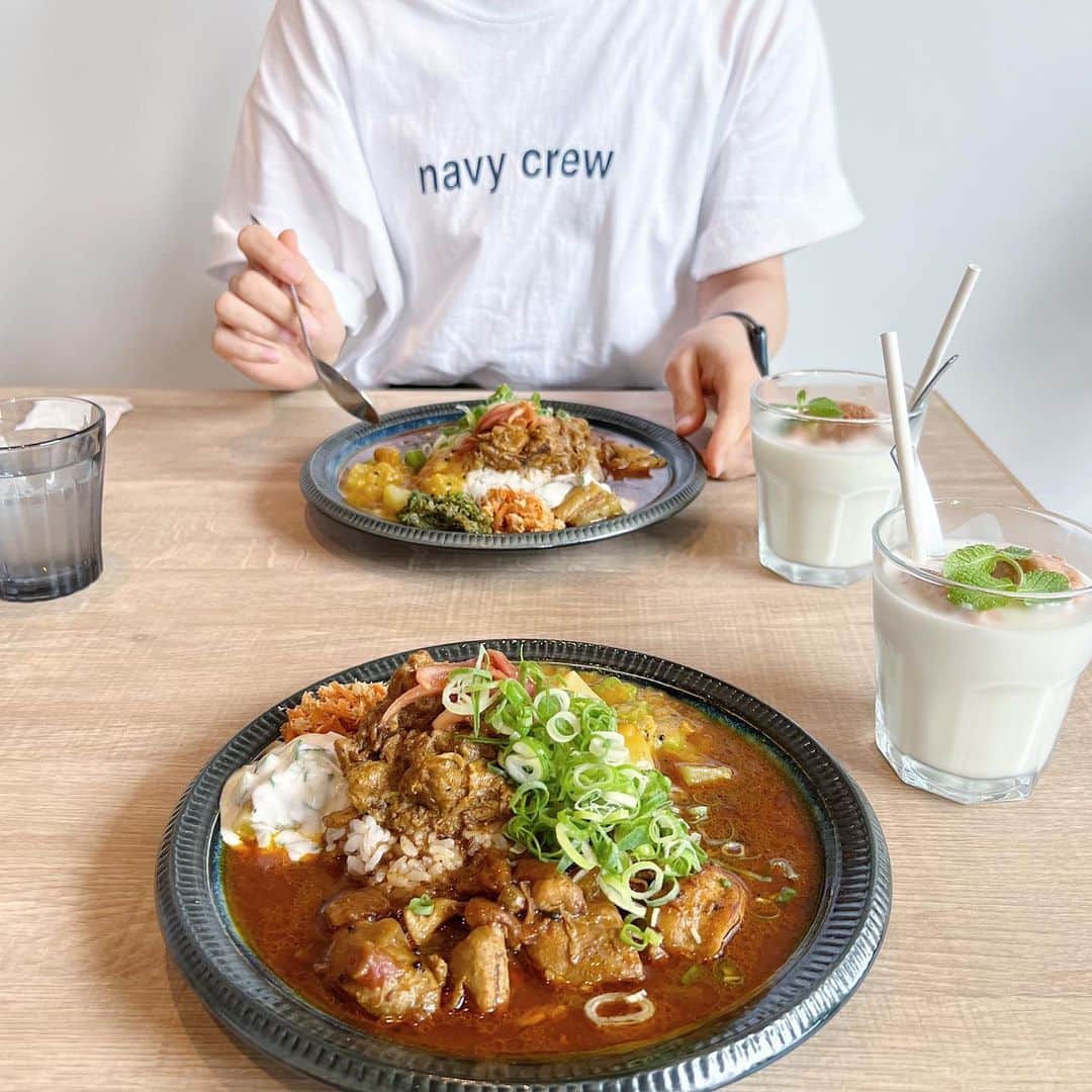 ryokoのインスタグラム：「▪︎  カレー美味しかった🍛 夏はやっぱりカレー。  .」