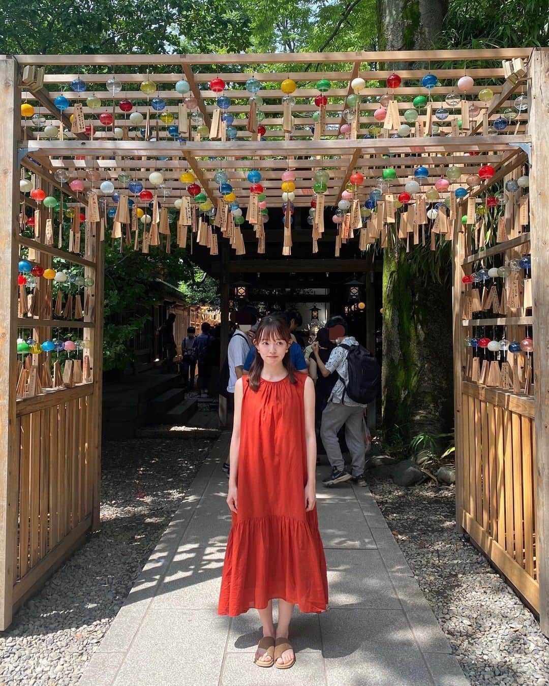 柳生みゆのインスタグラム：「大好きな川越🎐街並みが歩くだけで楽しい☺︎みんなの夏の楽しみにしてること教えて〜！🌻 #小江戸川越#川越#川越氷川神社#風鈴」