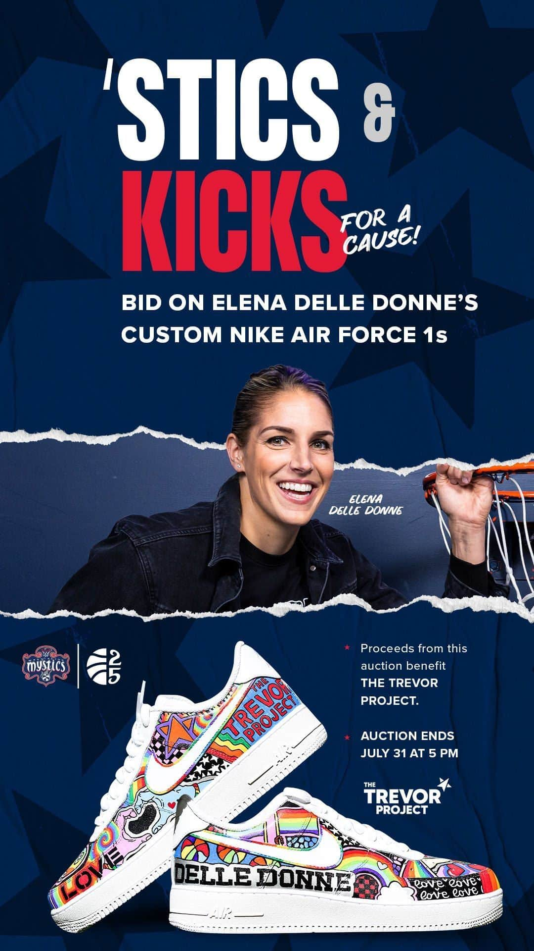 エレーナ・デレ・ダンのインスタグラム：「Perfect time to bid on @de11edonne 👟 with the proceeds going to @trevorproject!   Which detail is your fav?   #Mystics25 // #TogetherDC」