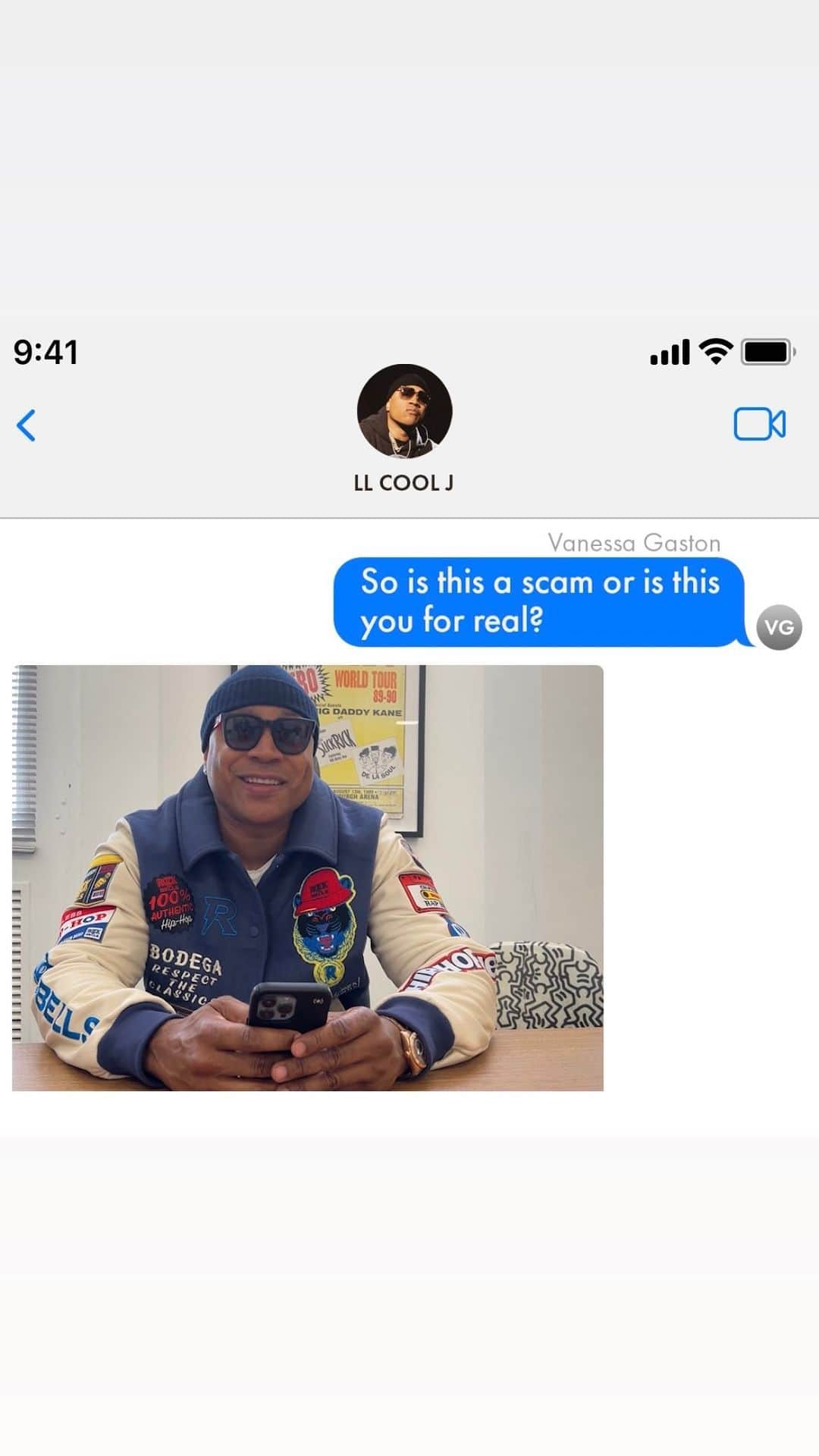 LL・クール・Jのインスタグラム：「It's not a scam 😂 it's all the way real. Texting you back in my new video, check it out on YouTube. Got a question? My number is 917-540-5512 #LLeftOnRead」