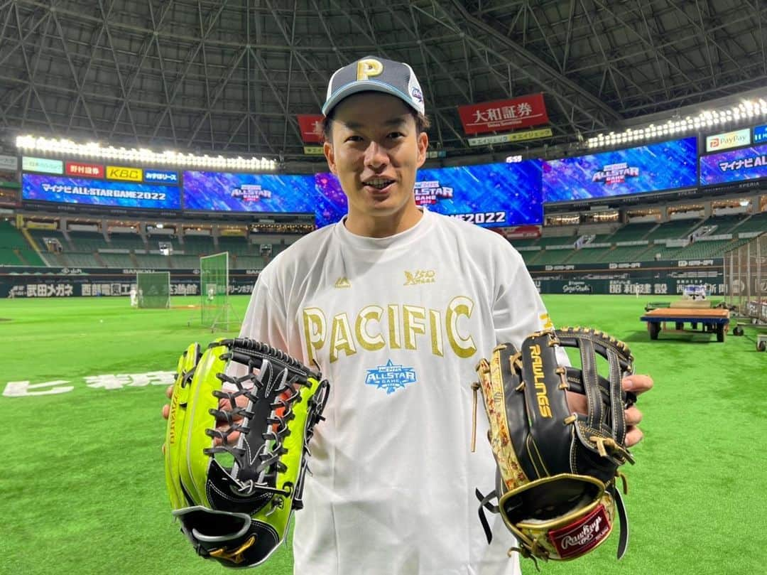 柳田悠岐のインスタグラム：「オールスター用のグローブ！ #ミズノ  #ローリングス  #ペイペイドーム  #オールスター」