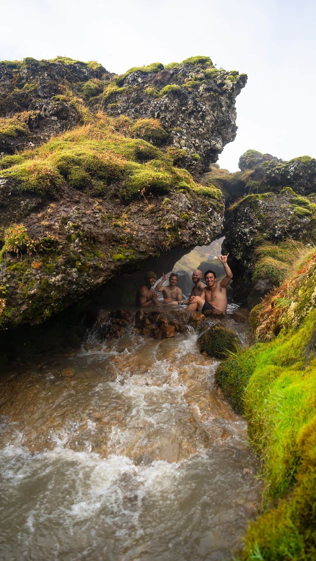 クリス・バーカードのインスタグラム：「Another episode of FIRST TAKE: ICELAND is now live with such an amazing guest: @andrew_alexander_king - we had an epic the day together.  Andrew is an explorer, climber, surfer, diver, and very inspiring to me with his inner drive to seek out new experiences and self - taught mentality. While hiking in a volcanic area of Iceland, soaking in hot springs, and even cooking food over a volcanic vent (a personal dream for me), Andrew shared about his important work in the outdoor & creative world and unique perspective on life. A HUGE thank you to @icelandactivities for graciously showing us around his home - the beautiful local area of Hveragerdi. Check it out!  #sonypartner #sonyartisan   Credits:  Director/Host: @chrisburkard  DP: @tedhesser  Producer: @mikeysandifer  PA: @evanruderman  Editor: @dbob   Featuring @andrew_alexander_king   Supported by: @sonyalpha   Special Thanks to:  @66north @icelandair @geysircarrental  @hotelholt」