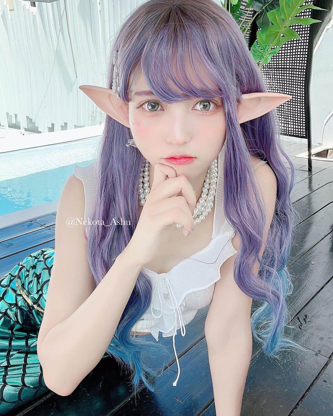 猫田あしゅさんのインスタグラム写真 - (猫田あしゅInstagram)「Mermaid🐠🐚‪𓂃 𓈒𓏸◌‬ . . #cosplay #cosplaygirl #cosplayphoto #cosplayer #cosplayphotography #コスプレ #コスプレイヤー #コスプレ女子 #コスプレ撮影 #角色扮演 #角色扮演者  #コスプレイヤー自画撮り部 #selfie #自撮り#cosplayselfie  #model #Mermaid #mermaidcostume #mermaidcosplay #人魚 #人魚姫  #make #influence  #influencer  #モデル  #cosme #人魚メイク  #メイク  #インフルエンサー  #makeup」7月28日 8時16分 - nekota_ashu