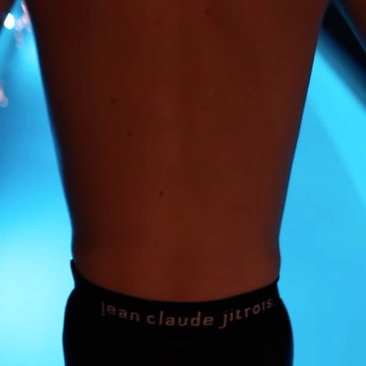 ジトロワのインスタグラム：「SWIMMING IN LEATHER | featuring our 'Chiara' black leather jumpsuit available on jitrois.com  thanks @tristanvanbruwaene」