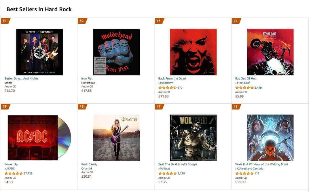 エイドリアン・スミスのインスタグラム：「Great to see that 'Better Days ...And Nights' is number #1 in the hard rock charts on Amazon!  Pre-order now and catch the new video for Hate and Love (Live) on YouTube!! (Link in bio)  #SmithKotzen #AdrianSmith #RichieKotzen」