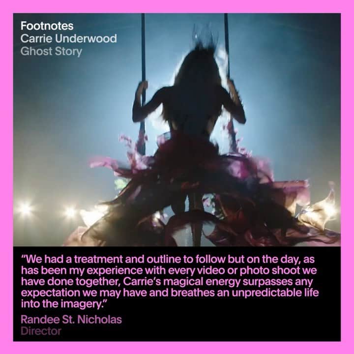 キャリー・アンダーウッドのインスタグラム：「Check out @Vevo Footnotes for Carrie’s #GhostStory music video! *link in bio -TeamCU」