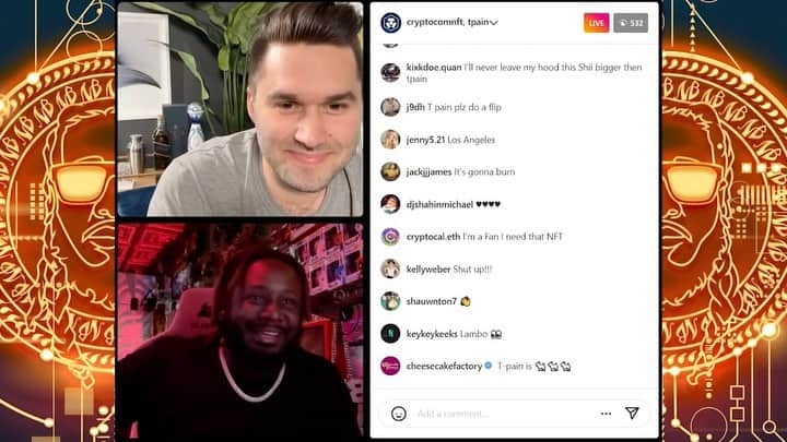 T-ペインのインスタグラム：「What you missed when I went live with @cryptocomnft about my new project. Don’t miss out on winning a lambo so we can have something in common 😂😂 @officialcanimixyouadrink   Link to drop gate in stories #canimixyouadrink #bookstagram #cocktails #crypto」