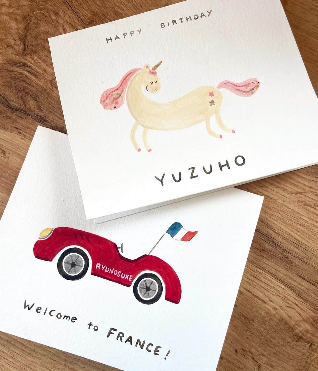 Apricots Artのインスタグラム：「遠くから来てくれた、小さなおともだち達へ🦄🚗🫶  #apricotsart」