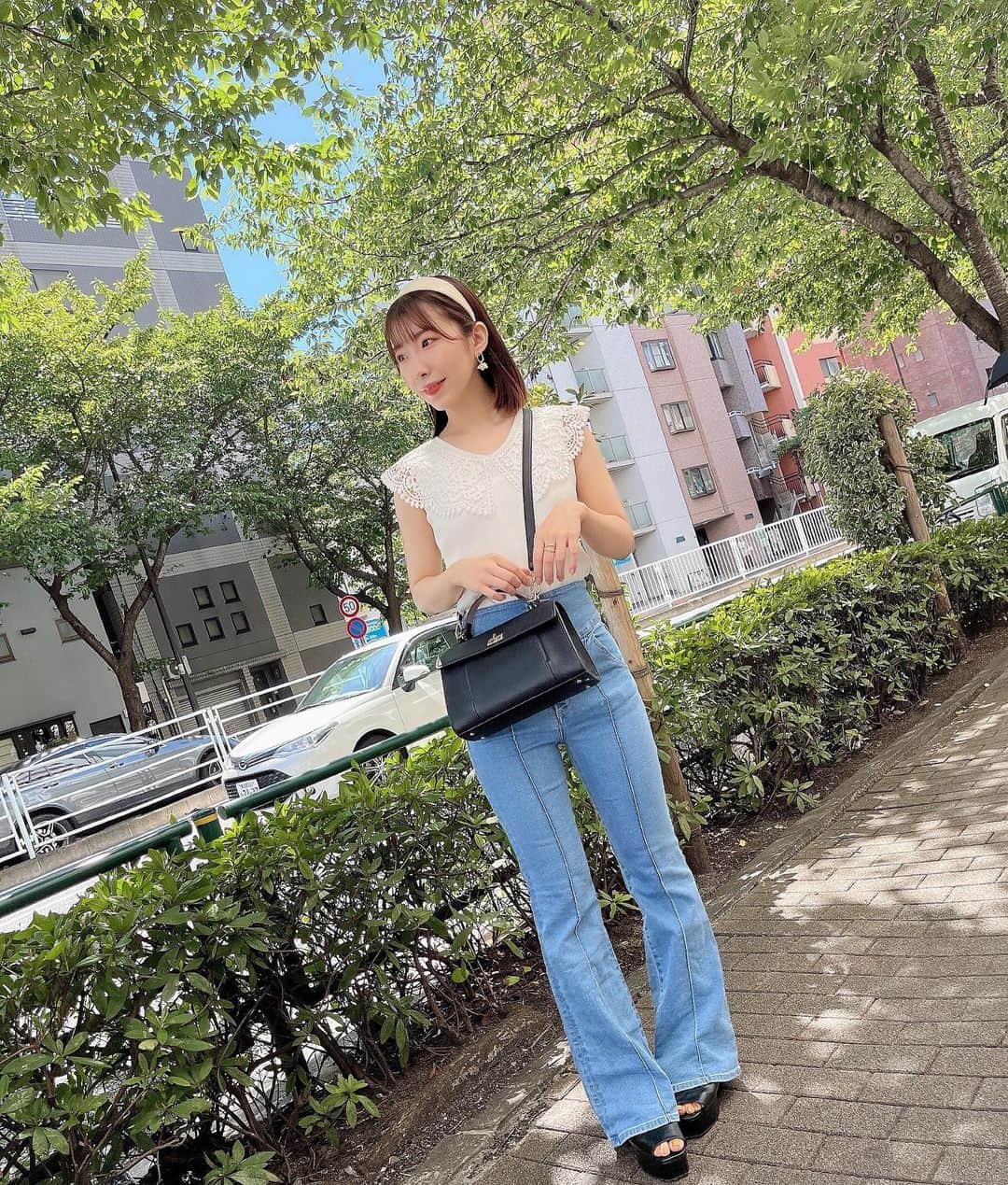 岩佐美咲のインスタグラム：「夏だ〜〜〜　　　　　　　　　　　　　　　　 皆さんの夏のご予定は？私は今年は浴衣着てお出かけがしたいなあと思っています😎♡  　　　　　　　　　　　　　　　　　　　 #夏 #カチューシャ #コーデ #私服 #ファッション #ダズリン #スナイデル #ootd #dazzlin #resexxy #summer #snidel」