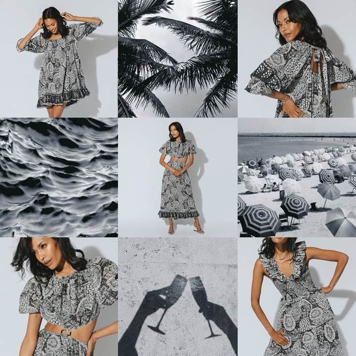 クレオベラのインスタグラム：「Black Geo — the print that will seamlessly take you from summer into fall 🖤」
