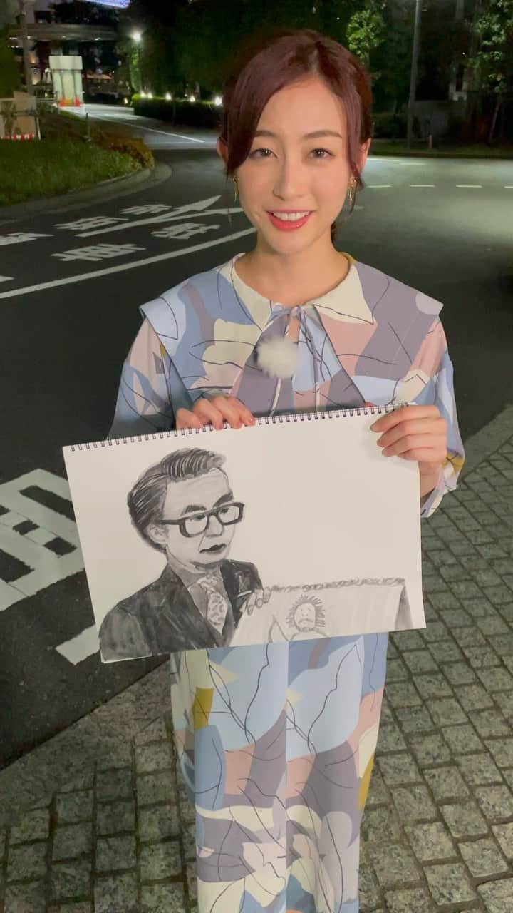のインスタグラム：「描いたもののあんまり似てなかったから、出しどころなくてよかったのかもσ(^_^;)笑 結局、三谷さんがすぐお出になったので今日はお話できませんでした〜(・∀・) #情報7daysニュースキャスター #新井恵理那のweatherニュースキャスター #三谷幸喜 #イラスト #新井恵理那 #centforce」