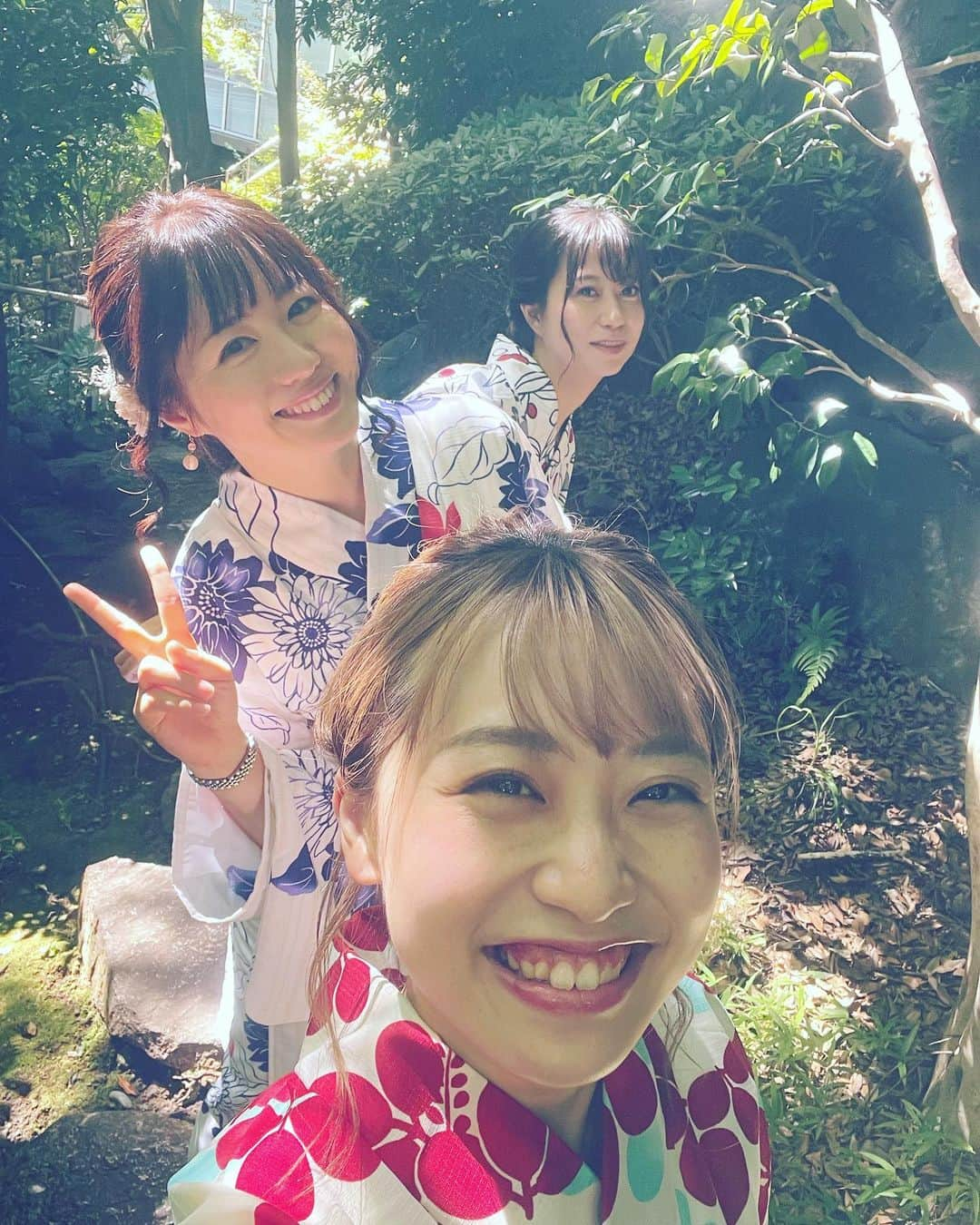 丸山奏子のインスタグラム：「夏といえば浴衣👘 ゆうちゃんちむさんと浴衣ランチしてきました❗️  夏らしい思い出できて嬉しかった☺️💓」