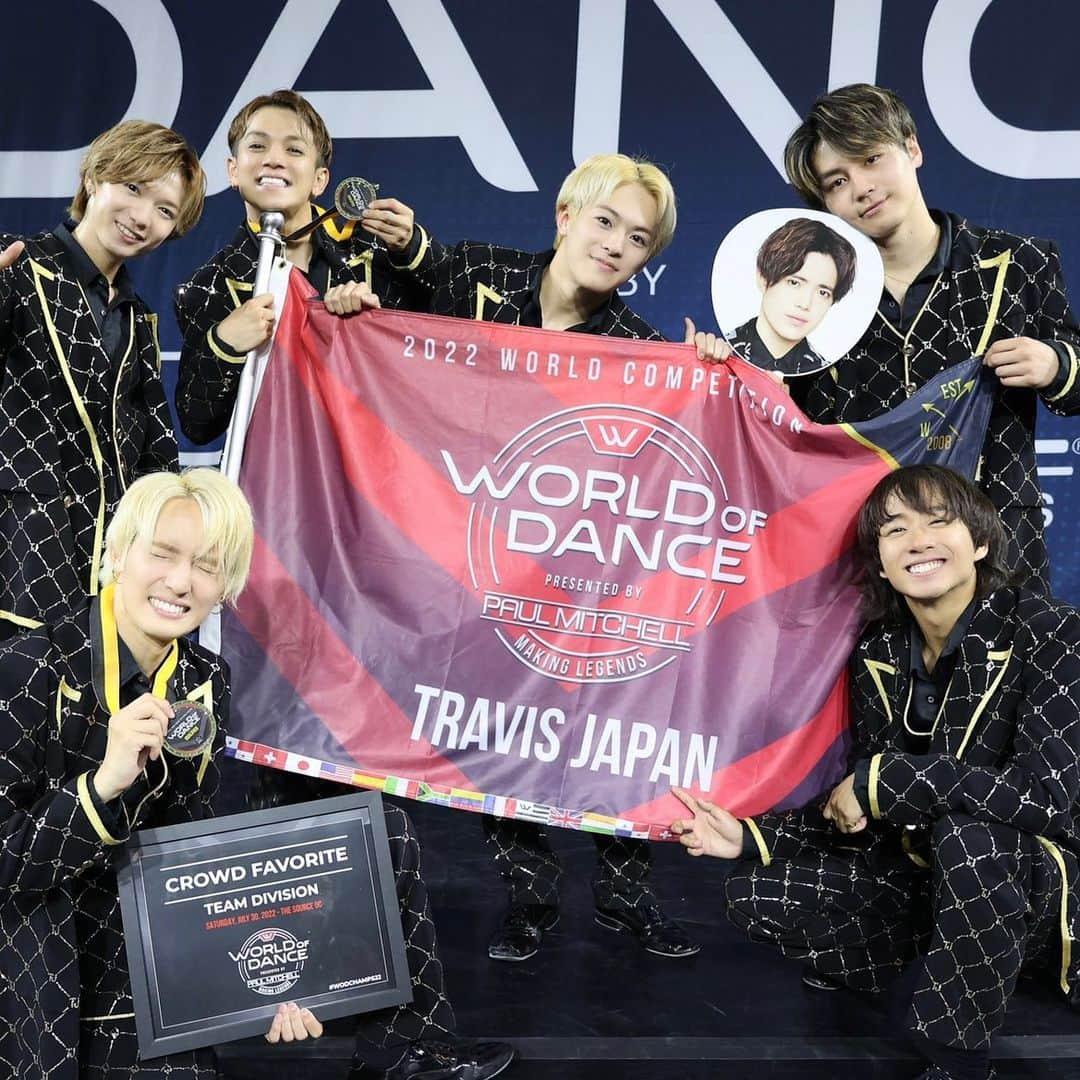 Travis Japan（トラジャ）さんのインスタグラム写真 - (Travis Japan（トラジャ）Instagram)「⁡ ⁡ World of Dance Championship Week 2022 @worldofdance ⁡ We won 9th place in Team Division🏅✨ And we also got Crowd Favorite!! This is such an honor for us😭✨ ⁡ Tomorrow is finally the day of World Finals!! We can do it!! We got this🐯🇯🇵 ⁡ Team Division の世界9位に入賞しました🏅✨ そして Crowd Favorite賞もいただきました！！ 本当に嬉しく感無量です😭✨ ⁡ 明日はとうとうWorld Finals！！ We can do it!! 全力で頑張ります🐯🇯🇵 ⁡ #WODCHAMPS22 #worldofdance #thisiswod #wod ⁡ #TJgram #HollywoodTJ #Johnnys #TravisJapan」7月31日 16時37分 - travis_japan_official