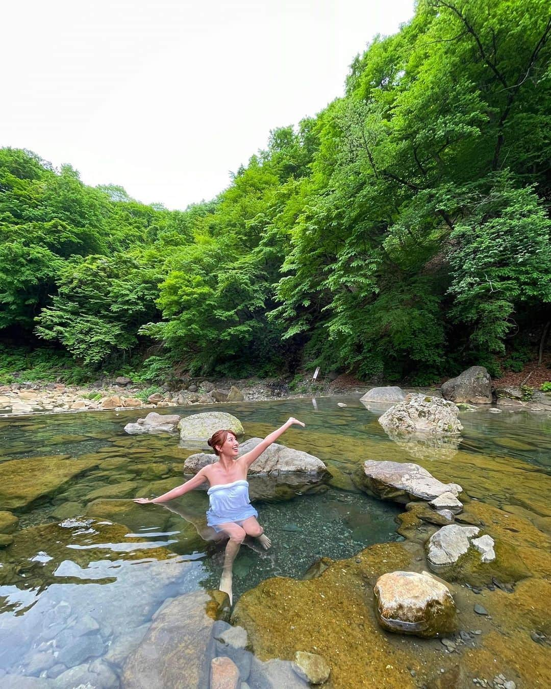 青山めぐさんのインスタグラム写真 - (青山めぐInstagram)「♨️🧖🏽‍♀️🌳  #GAORASPORTS #温泉 #銭湯 #福島県 #南会津町 #群馬県 #中之条町 #ぶらり探訪珍湯たび」7月31日 22時34分 - megu_19880928