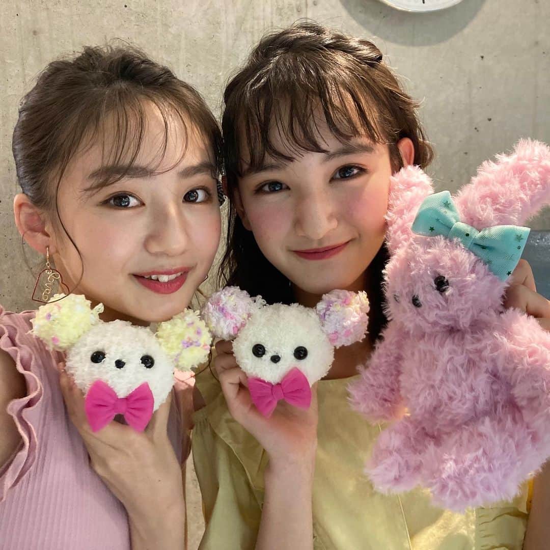 ニコ☆プチのインスタグラム：「💓🧸🎀🐰💟  かわいすぎるユメリナ💞😖💞 映ってるものすべてがかわいい🥺🥹😭  #ニコプチ #ニコプチモデル #飯尾夢奏 #川口莉奈 #アメールアメール」