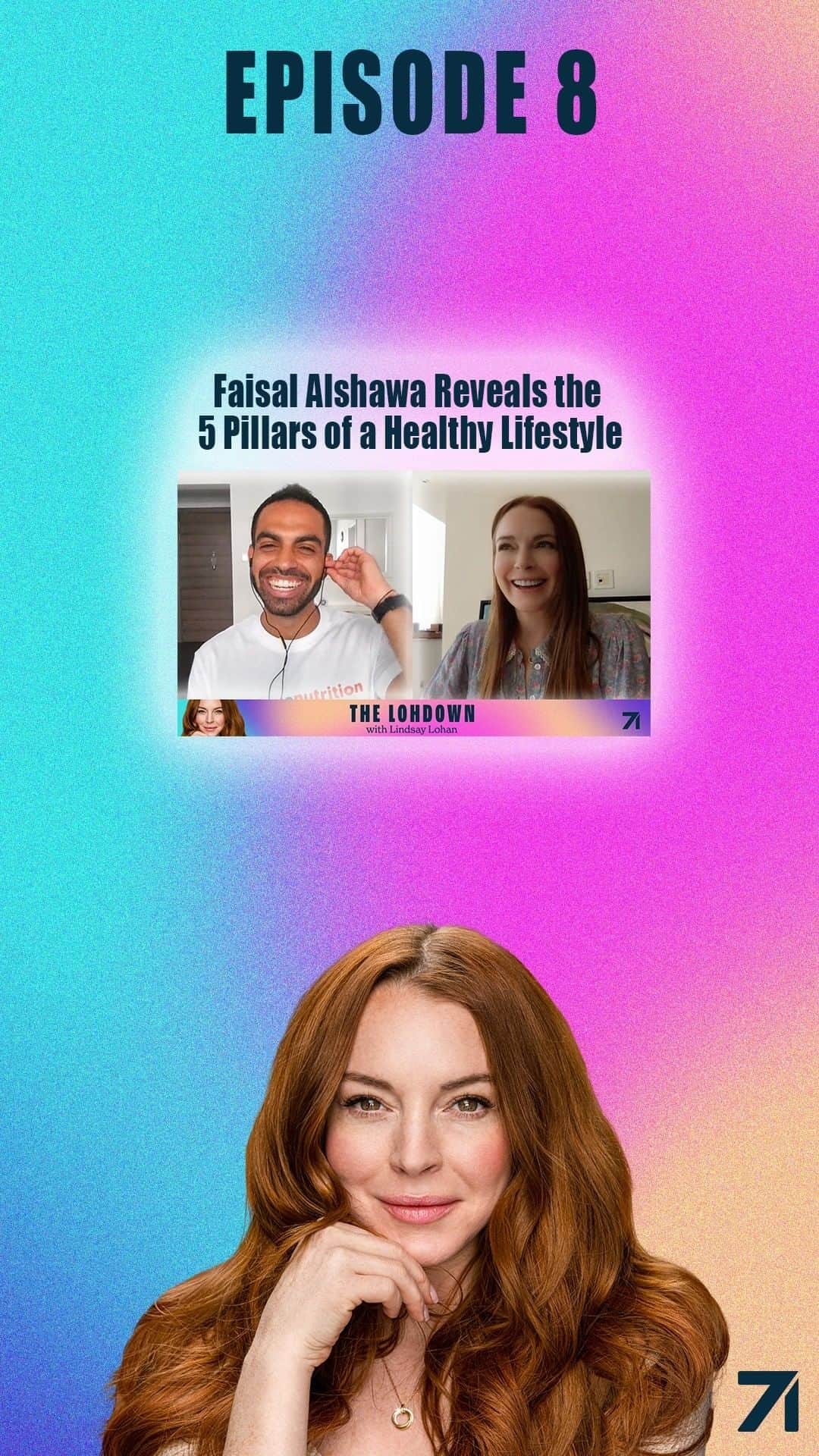 リンジー・ローハンのインスタグラム：「Faisal Alshawa Reveals the 5 Pillars of a Healthy Lifestyle  This week I chat with author, entrepreneur, and speaker, Faisal Alshawa, who founded Believe Nutrition and wrote "Fill Your Mind Before You Fill Your Plate". I get the Lohdown on how he got interested in the wellness space, his tips on creating and maintaining healthy habits, and the importance of balancing ambition and self-care. Tune in to hear Faisal share the five pillars of becoming your best self both physically and mentally.  "Rumors" performed by Lindsay Lohan. (C) 2004 Casablanca Music, LLC; Universal Music Group; Sony Music Publishing  @faisal.alshawa @believenutrition @studio71us  #TheLohdown #LindsayLohan」