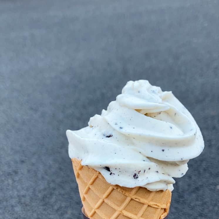 加藤小夏のインスタグラム：「2月に食べたソフトクリーム。🍦 何回見返してもバランス可愛い。」