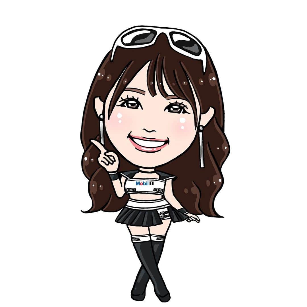 大山美保のインスタグラム：「Mobil1レーシングサポーターズ2022 ななみんこと宮瀬七海ちゃんのキーホルダーイラスト☺️❤️ あざと可愛い❤︎レース界のアイドル💕 描かせていただいて今年で3年目ですが、 唯一無二の妹的可愛さに毎年キュンキュンさせてもらってます❣️😍  そして…先日のSuper GT第5戦で #12 カルソニック IMPUL Z が圧巻のテール・トゥ・ウィンを果たしましたね‼︎ 最後尾からの大逆転優勝、カッコ良すぎる😍💕 本当に本当におめでとうございます🎊✨✨ ななみんそしてサポートチームの今後の活躍も目が離せませんね‼︎ 陰ながら応援しています😊✨  #似顔絵 #レースクイーン #RQ #宮瀬七海 #ななみん #Mobil1 #supergt #sgt #superformula  #sf #似顔絵 #イラスト #イラストグラム」
